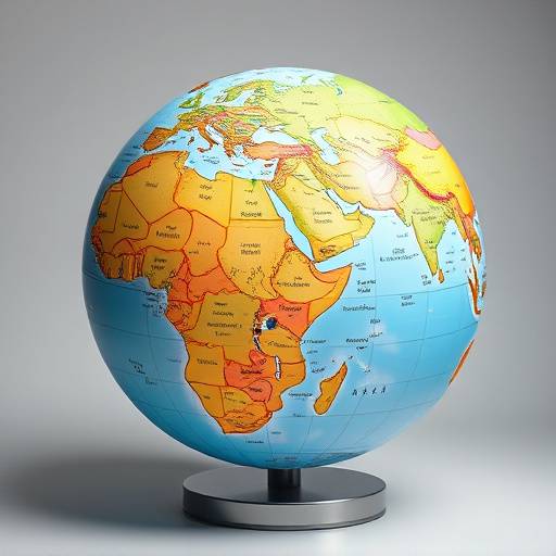 An educational globe with detailed maps and country names